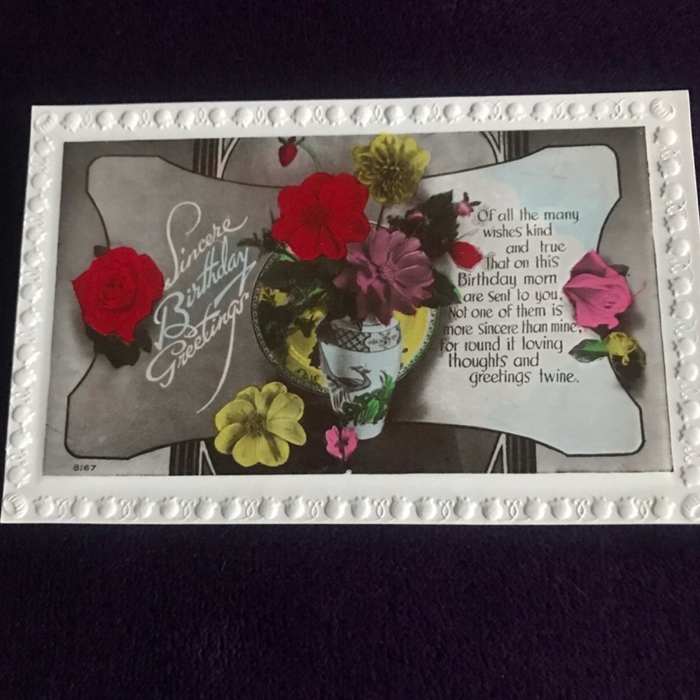 Vintage Floral Birthday PostCard
